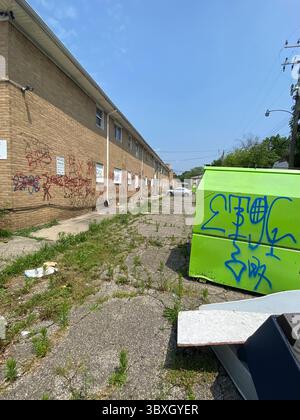 5PN vs. 5X (W7M ETGC ist nicht mit L.A. verbunden) 5PN Detroit, 48219 Crips Street Gang Allianz aus Dutzenden von kleinen Cliquen und Tagger Crews, z. B. W7M ETGC Stockfoto