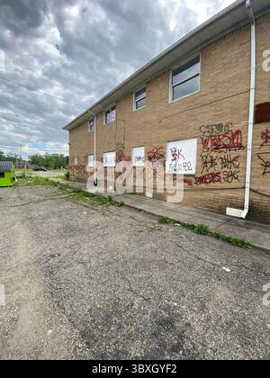 5PN vs. 5X (W7M ETGC ist nicht mit L.A. verbunden) 5PN Detroit, 48219 Crips Street Gang Allianz aus Dutzenden von kleinen Cliquen und Tagger Crews, z. B. W7M ETGC Stockfoto