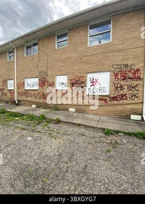 5PN vs. 5X (W7M ETGC ist nicht mit L.A. verbunden) 5PN Detroit, 48219 Crips Street Gang Allianz aus Dutzenden von kleinen Cliquen und Tagger Crews, z. B. W7M ETGC Stockfoto