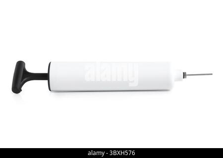 Handluftpumpe auf weißem Hintergrund Stockfoto