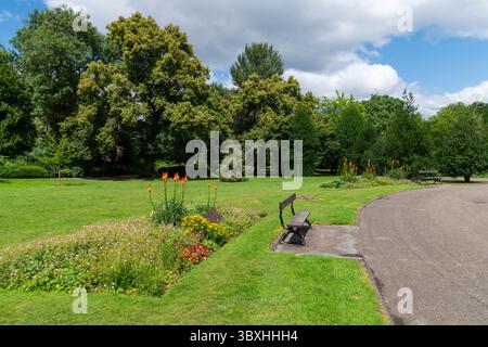 Blumenbeete im Vernon Park, Stockport, Greater Manchester, England. Stockfoto