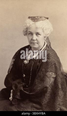 Elizabeth Cady Stanton (1815–1902), US-amerikanische Schriftstellerin und Aktivistin, Anführerin der US-Frauenbewegung, Halblänzenporträt, Napoleon Sarony, 1870 (Bild: © JT Vintage via ZUMA Press Wire) Stockfoto