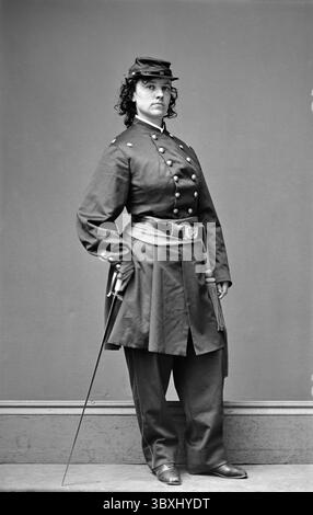 4. Dezember 2017, USA: Pauline Cushman (1833–1893), US-amerikanische Schauspielerin und Spionin der Union Army während des Amerikanischen Bürgerkriegs, Portrait trägt Militäruniform, Mathew Brady Studio, 1864 (Bild: © JT Vintage/Glasshouse via ZUMA Press Wire) Stockfoto