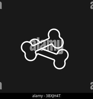 Gekreuzte Knochen Symbol für Hundebehandlungen, Tierpflege und orthopädische Skelettgesundheit Stock Vektor