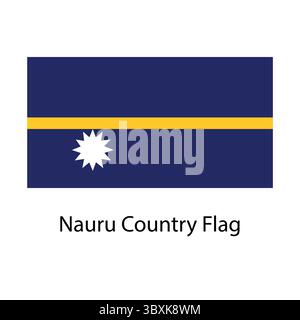 Nauru Country Flag Handzeichnung Illustration vektorbasierte Zeichnung Stock Vektor