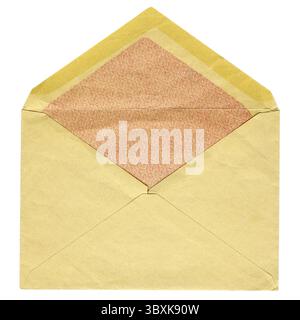Alter Briefumschlag isoliert auf weißem Hintergrund Stockfoto