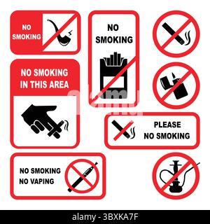 Verzicht auf Rauchwarnschild, vektorbasierte Zeichnung Stock Vektor