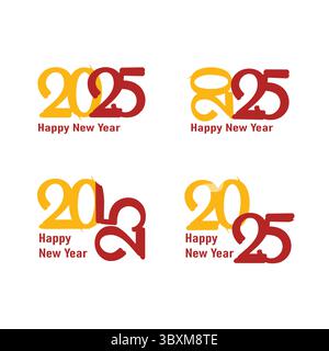 Set mit 2025 Neujahrslogo. Nummer des Jahres Design Vol 02 Stock Vektor