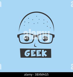 Geek Cartoon Charakter Avatar Vektor Grafik Illustration Stockfoto