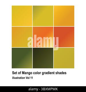 Satz Mango-Farbverlaufsschattierungen Illustration Vol. 11 Stock Vektor