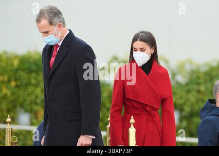 23. November 2021, Madrid, Spanien: König Felipe VI. Von Spanien, Königin Letizia von Spanien, reist am 23. November 2021 nach Stockhoklm für 3 Tage Staatsbesuch in Schweden am Flughafen Adolfo Suarez Madrid Barajas in Madrid, Spanien (Foto: © Jack Abuin/ZUMA Press Wire) Stockfoto