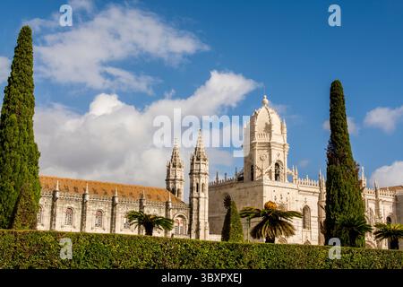 Jeronimos-Kloster oder Hieronymitenkloster, Empire-Platz, Belem-Viertel, Lissabon, Portugal. Stockfoto