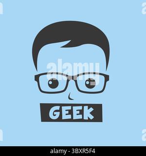Geek Cartoon Charakter Avatar Vektor Grafik Illustration Stockfoto
