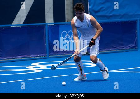 29. Juli 2021: Arthur Anne-Marie Thierry de Sloover (23) vom belgischen Team (23) kontrolliert den Ball während der Olympischen Spiele 2020 in Tokio, Japan. Daniel Lea/CSM}(Kreditbild: &Copy; Daniel Lea/CSM via ZUMA Wire) Stockfoto