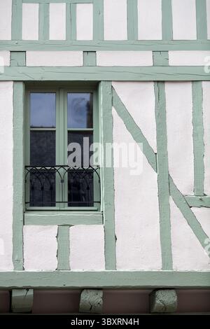 21. August 2009: Detail der Fassade eines typischen Hauses, Vannes, Departement Morbihan, Region Bretagne, Frankreich (Kreditbild: © Felipe Rodriguez / Vwpics/VW Pics Via ZUMA Press Wire) Stockfoto