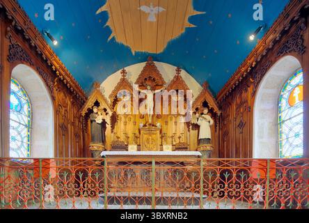 23. Dezember 2009: Inneres der Kapelle des wahren Kreuzes, Stadt La Vraie Croix, departament Morbihan, Region Bretagne, Frankreich (Bildausweis: © Felipe Rodriguez - Vwpics/VW Pics Via ZUMA Press Wire) Stockfoto