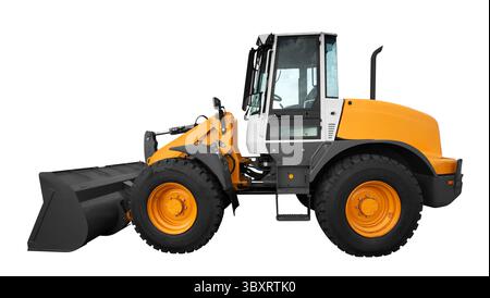 Bulldozer isoliert auf weißem Hintergrund Stockfoto