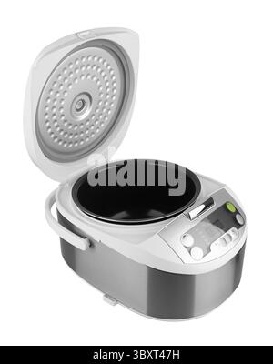 Multicooker & Schnellkochtopf auf weißem Hintergrund Stockfoto