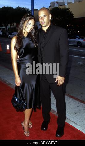 JUNI 2001 - K22168PSK: SCHNELL UND WÜTEND PREM.MANN VILLAGE , WESTWOOD, CA 18.06.2001.JORDANA BREWSTER UND VIN DIESEL. PAUL SKIPPER/ 2001 (Bild: Ã‚ Paul Skipper/ZUMA Press Wire) Stockfoto