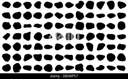 Eine schwarz-weiße Illustration von Felsen mit weißem Hintergrund. Stock Vektor