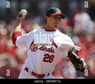 6. April 2008: Der Kyle Lohse-Pitcher der St. Louis Cardinals spielt am Sonntag, 6. April 2008, im Busch Stadium in St. Louis, Missouri, im ersten Inning gegen die Washington Nationals. Die Kardinäle besiegten die Nationalitäten mit 4:0. (Chris Lee/St. Louis Post-Dispatch/MCT) (Credit Image: © Chris Lee/St Louis Post-Dispatch via ZUMA Press Wire) Stockfoto