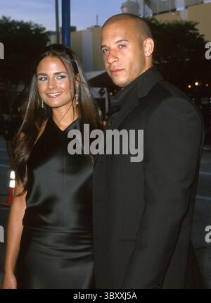 JUNI 2001 - K22168PSK: SCHNELL UND WÜTEND PREM.MANN VILLAGE , WESTWOOD, CA 18.06.2001.JORDANA BREWSTER UND VIN DIESEL. PAUL SKIPPER/ 2001 (Bild: Ã‚ Paul Skipper/ZUMA Press Wire) Stockfoto