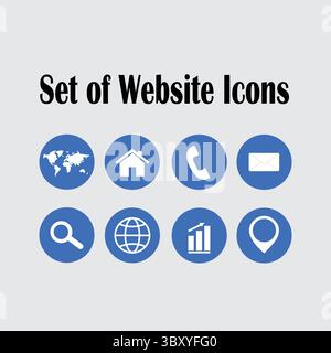 Satz von Website-Symbolen Illustration vektorbasierte Zeichnung Vol 01 Stock Vektor