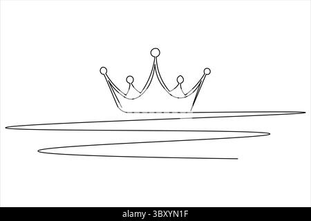 Durchgehende, einzeilige Zeichnung aus weißem Hintergrund mit minimalistischem Umrissstil Stock Vektor