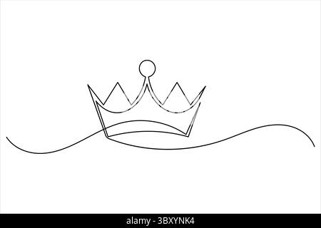 Durchgehende, einzeilige Zeichnung aus weißem Hintergrund mit minimalistischem Umrissstil Stock Vektor