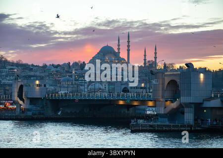 19. Dezember 2021: Blick auf die Suleymaniye-Moschee, die von Suleiman dem Großen in Auftrag gegeben und vom kaiserlichen Architekten Mimar Sinan in Istanbul, Türkei, am 19. Dezember 2021 entworfen wurde. (Bild: © Tolga Ildun/ZUMA Press Wire) Stockfoto