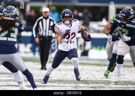 26. Dezember 2021: Chicago Bears Running Back David Montgomery (32) während eines Spiels zwischen den Chicago Bears und Seattle Seahawks im Lumen Field in Seattle, WA. Die Bears gewannen 25:24. Sean Brown/CSM(Credit Image: &Copy; Sean Brown/CSM via ZUMA Wire) Stockfoto