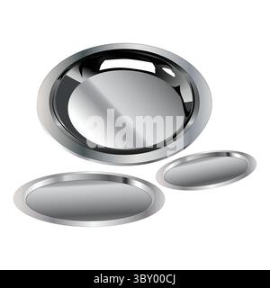 Edelstahlplatten mit Deckelabbildung, weißer Hintergrund Stock Vektor