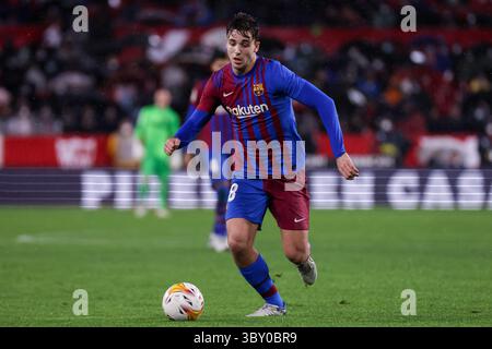 22. Dezember 2021, Sevilla, Spanien: Nico Gonzalez vom FC Barcelona Spiel zwischen Sevilla CF und FC Barcelona bei Ramon Sanchez Pizjuan in Sevilla, Spanien, 21. Dezember 2021. (Foto: © Jose Luis Contreras/DAX via ZUMA Press Wire) Stockfoto
