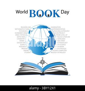 Vektor-Illustration zum Weltbuchtag Stock Vektor