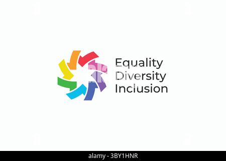 Logo für Gleichheit und Diversität, das Respekt und Toleranz für die Unterstützung der Unity Community darstellt Stock Vektor