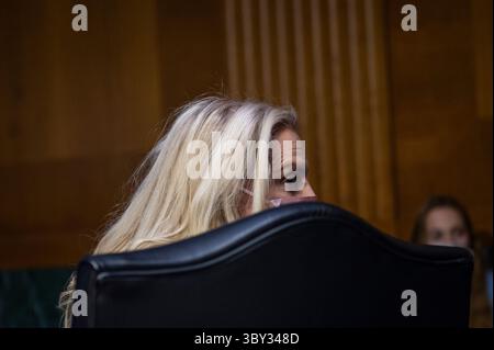 13. Januar 2022, Washington, District of Columbia, USA: Lael Brainard nimmt am Donnerstag, 13. Januar 2022 ihren Sitz am Zeugentisch einer Anhörung des Senatsausschusses für Banken, Wohnungsbau und Stadtentwicklung für ihre Nominierung als stellvertretende Vorsitzende des Board of Governors des Federal Reserve Systems im Dirksen Senate Office Building in Washington, DC ein (Credit Image: © Rod Lamkey/CNP via ZUMA Press Wire) Stockfoto