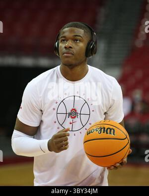 13. Januar 2022: Ohio State Buckeyes Stürmer E.J. Liddell (32) während des NCAA Basketballspiels zwischen den Ohio State Buckeyes und den Wisconsin Badgers im Kohl Center in Madison, WI. Darren Lee/CSM(Kreditbild: &Copy; Darren Lee/CSM via ZUMA Wire) Stockfoto