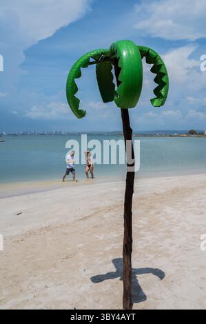 5. Mai 2021, Insel Tierra Bomba, Bolivar, Kolumbien: Isla Tierra Bomba ist eine kolumbianische Insel vor der Küste von Cartagena de Indias. (Kreditbild: © Nano Calvo/VW Pics via ZUMA Press Wire) Stockfoto