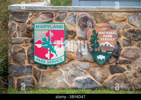 9. September 2021, Church Creek, Maryland, USA: Eine Mauer mit Maryland Park Service und National Park Service Schildern im Harriet Tubman Visitor Center (Kreditbild: © Edwin Remsberg/VW Pics via ZUMA Press Wire) Stockfoto