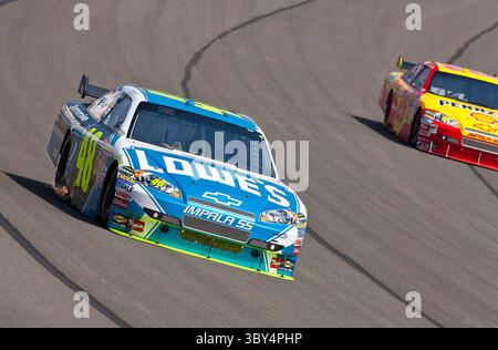 11. Oktober 2009: Jimmie Johnson gewinnt den Pepsi 500 NASCAR Sprint Cup auf dem Auto Club Speedway in Fontana, CA. (Foto: © Walter G. Arce Sr./ZUMA Press Wire) Stockfoto