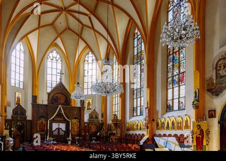 Das Innere der Griechisch-orthodoxen Salvatorkirche in München, Bayern Stockfoto