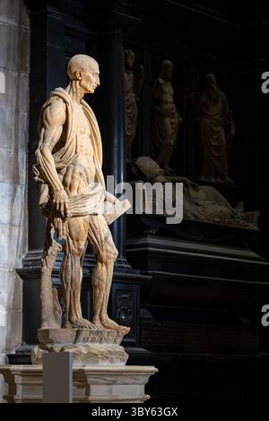 Statue des Heiligen Bartholomaios, gejagt im Mailänder Dom, Italien, Europa Stockfoto