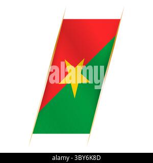 Burkina Faso-Flagge in Form eines Banners mit Welleneffekt und Schatten. Modernes Vektordesign. Stock Vektor