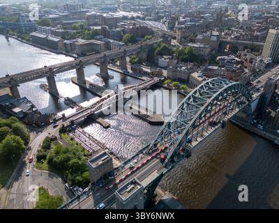 Berühmte Brücken, Tyne Brücken, Newcastle upon Tyne, England Stockfoto