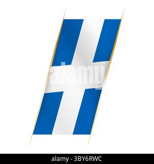 Schottland-Flagge in Form eines Banners mit Winkeleffekt und Schatten. Modernes Vektordesign. Stock Vektor