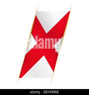 England-Flagge in Form eines Banners mit wehendem Effekt und Schatten. Modernes Vektordesign. Stock Vektor