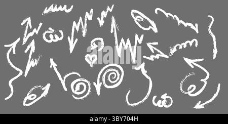 Satz handgezeichneter Pfeile auf dem Hintergrund, nfografischer Darstellung, Präsentationen, Schulungsmaterialien, Social-Media-Posts, Marketinggrafiken, Planer-Aufkleber Stock Vektor