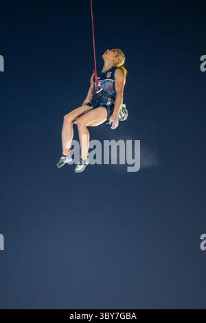 Miho Nonaka von Japan IFSC Lead Climbing World Cup Halbfinale in Alcobendas, Madrid, am 19. Juli 2025 Stockfoto