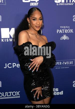 13. Februar 2022, Los Angeles, CA, USA: Amina Smith nimmt am 12. Februar 2022 an der Sports Illustrated Super Bowl Party im Century City Park Teil. (Kreditbild: © imageSPACE via ZUMA Press Wire) Stockfoto