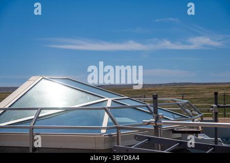 Blick auf das Delta-09 Minuteman Missile Silo in der kargen Landschaft von South Dakota Stockfoto